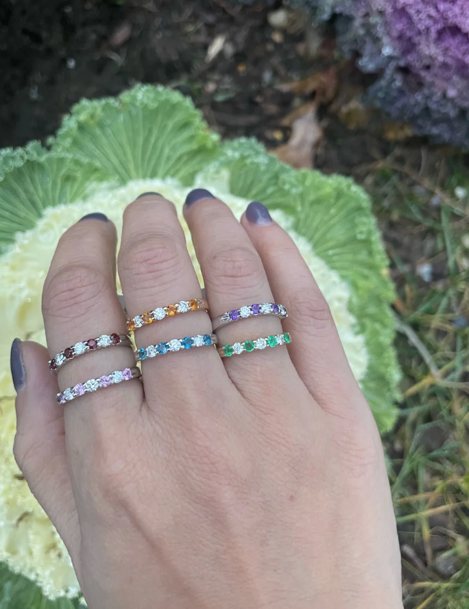 14K White Gold Diamond Amethyst Band – Glenn Betz Jewelers