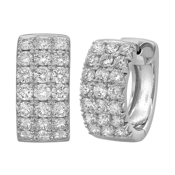 18K white gold diamond Huggie Earrings