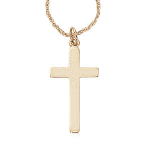 14K yellow gold plain cross/chain