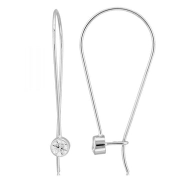 14K white gold CZ drop earrings