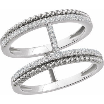 14K white gold diamond ring