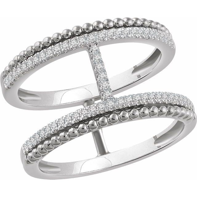 14K white gold diamond ring
