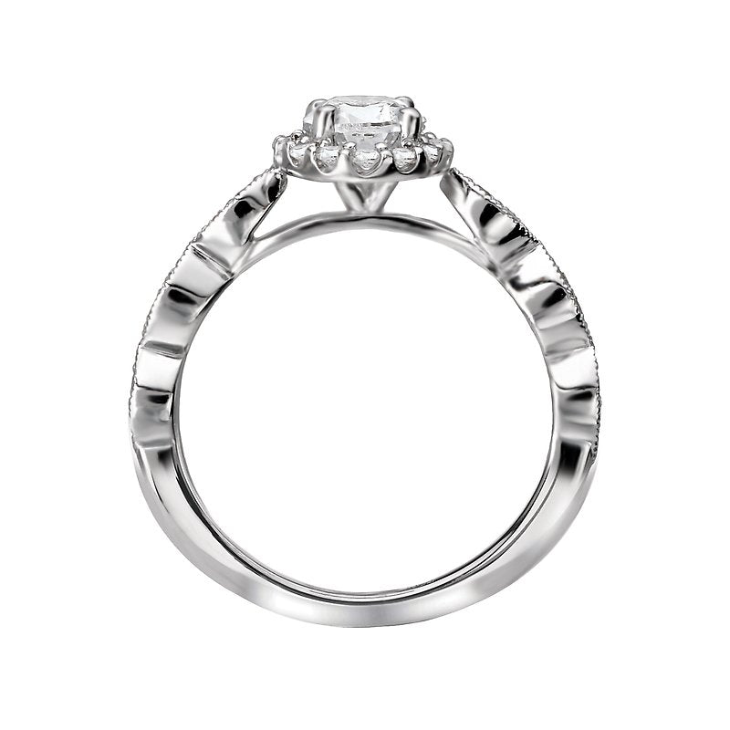 18K white gold diamond semi-mounting 1/3ct tw