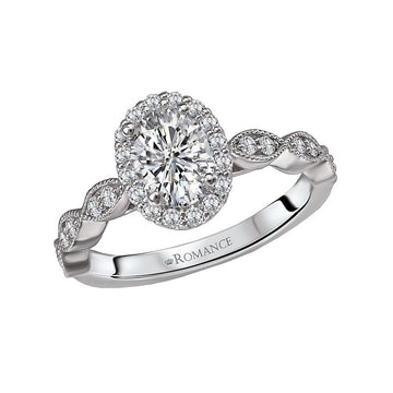 18K white gold diamond semi-mounting 1/3ct tw