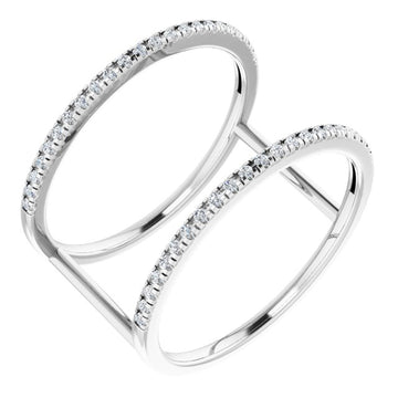 14K white gold diamond ring