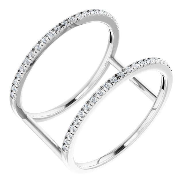 14K white gold diamond ring