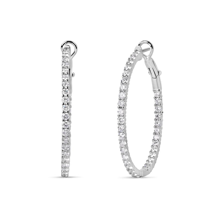 14K gold diamond inside out hoop earrings