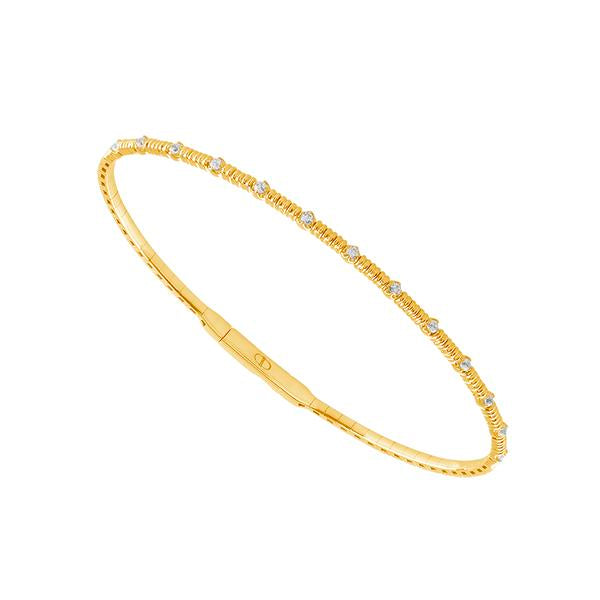 14K yellow gold flex diamond bangle bracelet