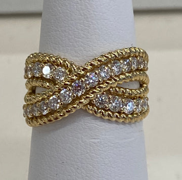 14K two tone gold diamond ring