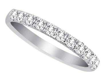 14K white gold diamond wedding band