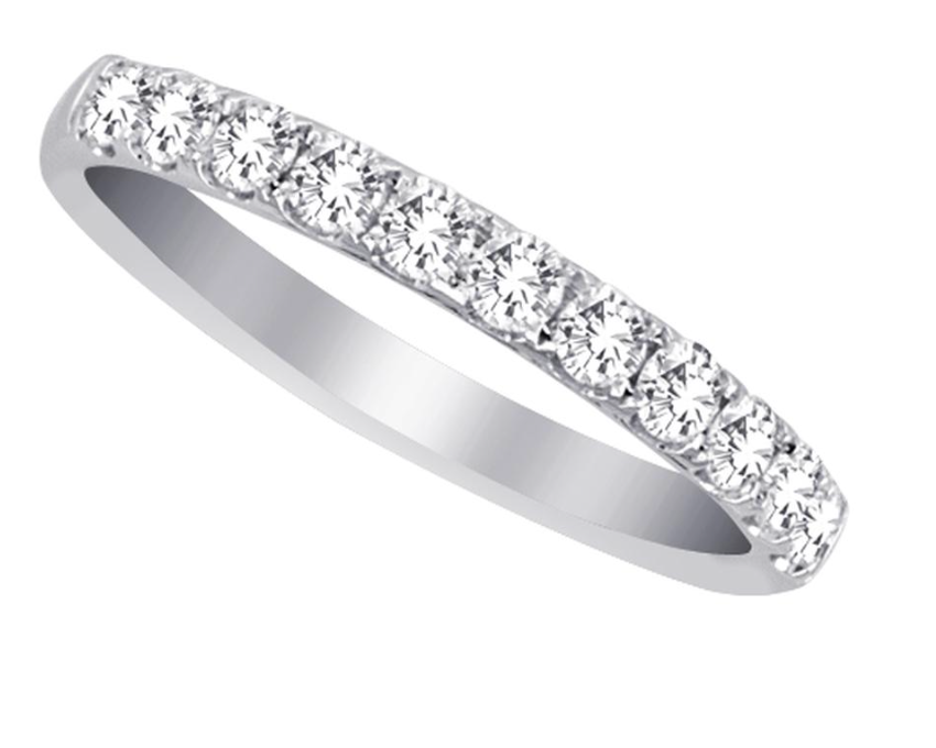 14K white gold diamond wedding band