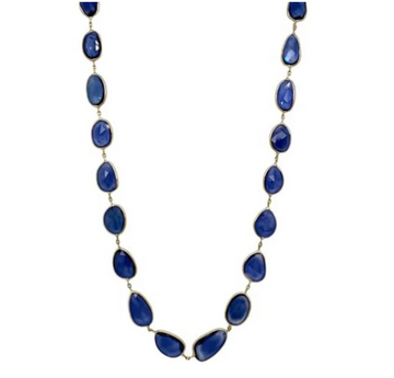 14K yellow gold Sapphire Slice Necklace