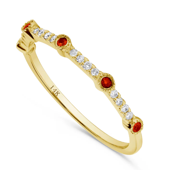 14K yellow gold Ruby & Diamond ring