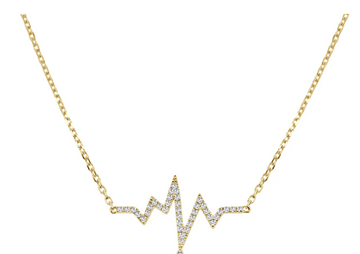 14K yellow gold Diamond Heartbeat Necklace