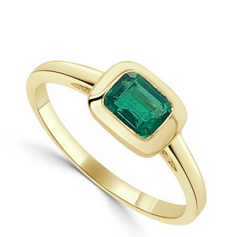 14K Yellow Gold Emerald Ring