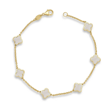 14K Yellow Gold Mother Of Pearl Bracelet