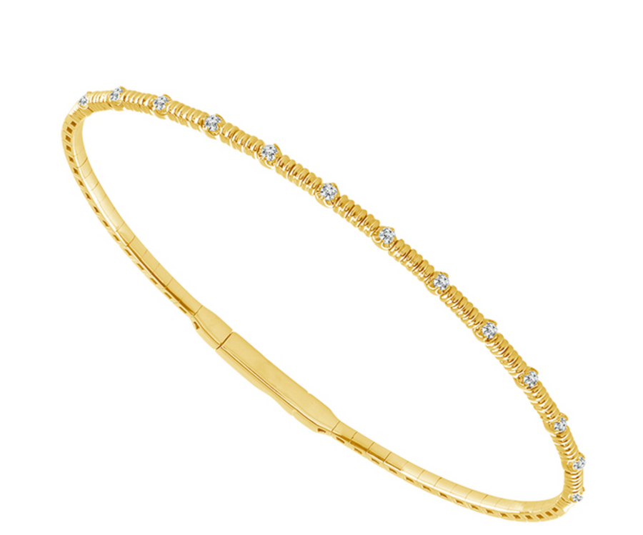 14K yellow gold Flex Bangle Diamond Bracelet