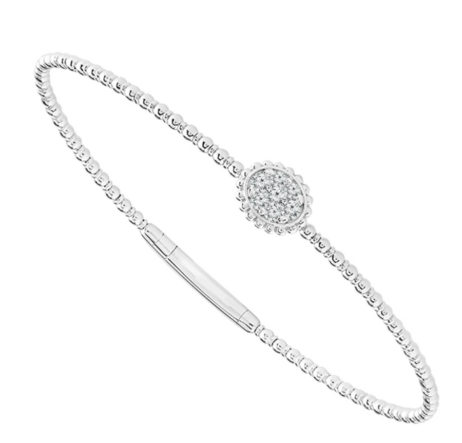 14K white gold Flex Bangle Diamond Bracelet