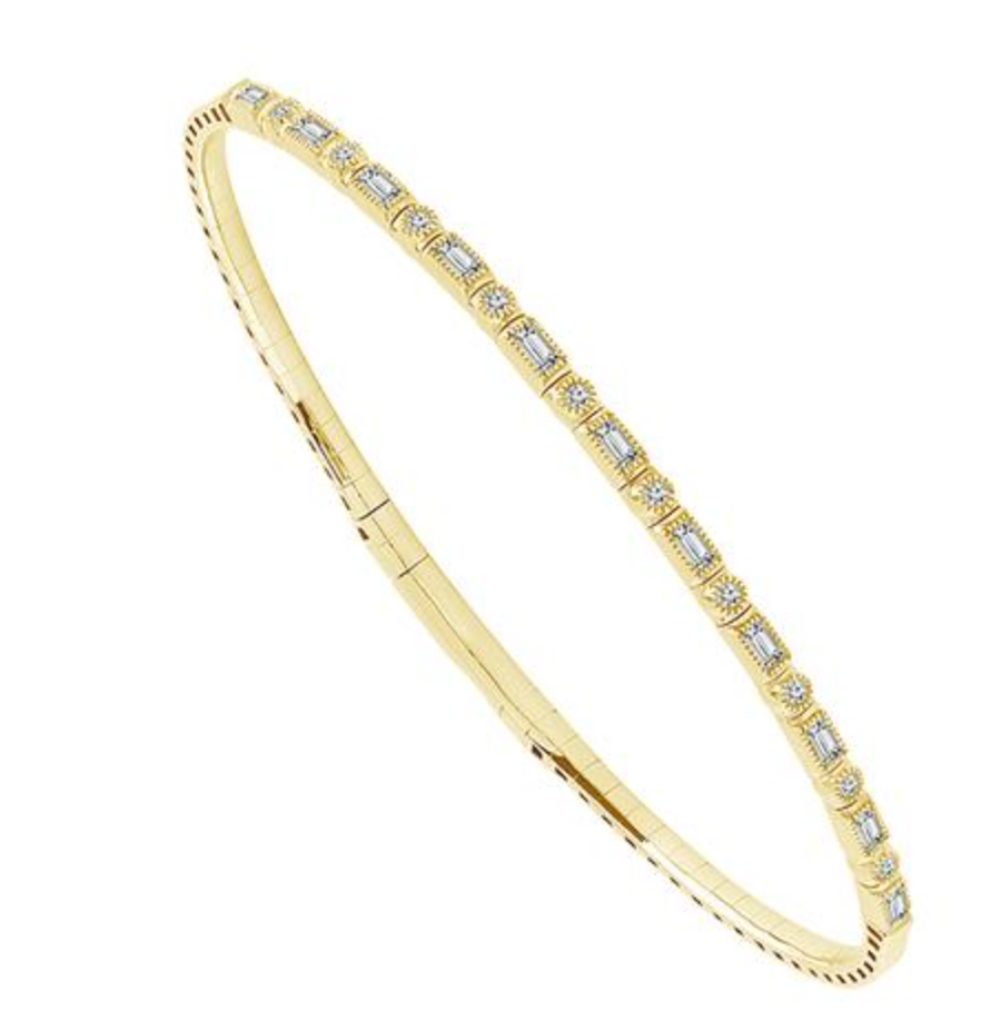 14K yellow gold Flex Bangle Diamond Bracelet