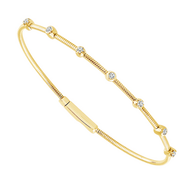 14K yellow gold Fllex Diamond Bangle Bracelet