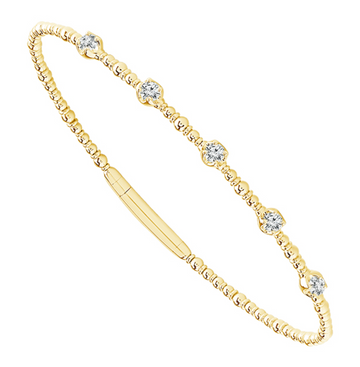 14K yellow gold Diamond Flex Bangle Bracelet