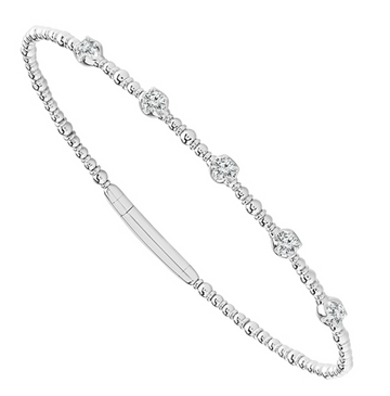 14K white gold Diamond Flex Bangle Bracelet