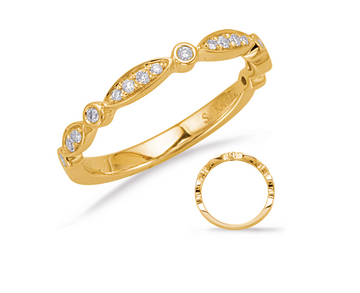 14K yellow gold diamond band