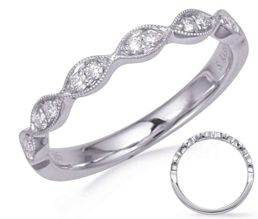 14K white gold diamond band