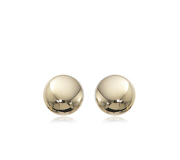 14ky 8mm Flat Ball Stud earrings