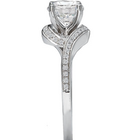 14K white gold diamond engagement ring semi-mounting