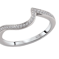 14K white gold diamond wedding band