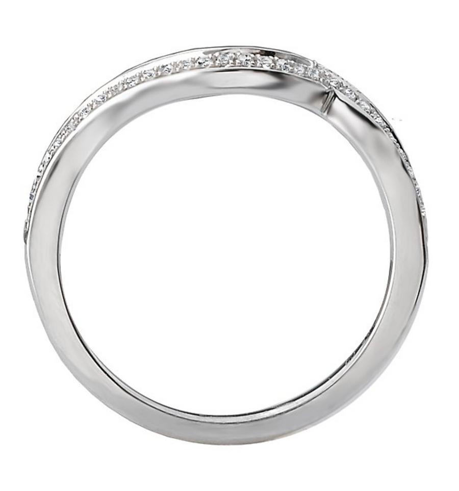 14K white gold diamond wedding band