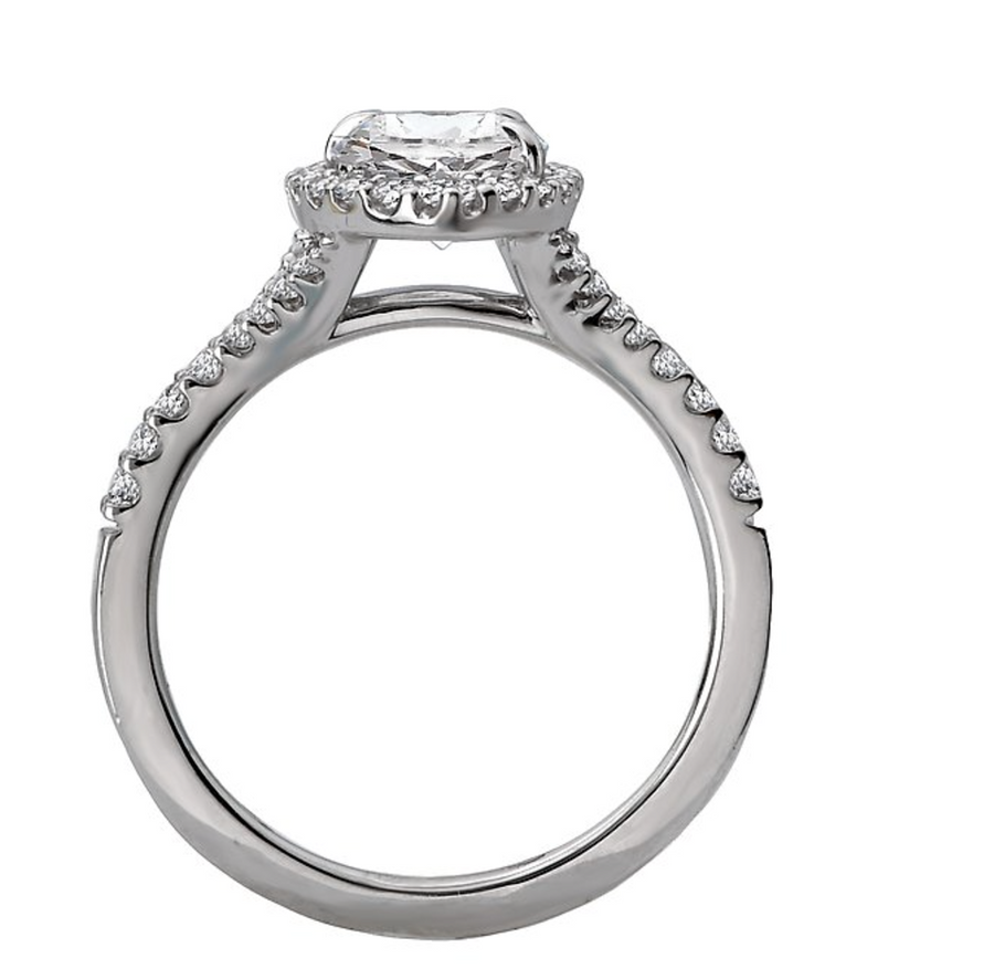 18K white gold diamond engagement ring semi-mounting