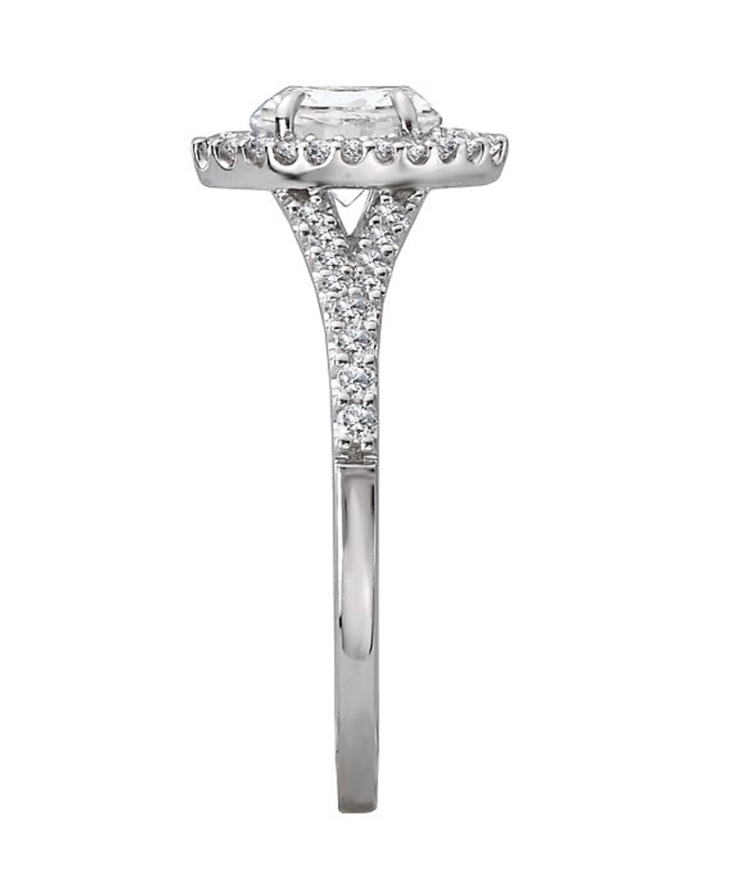 18K white gold diamond engagement ring semi-mounting