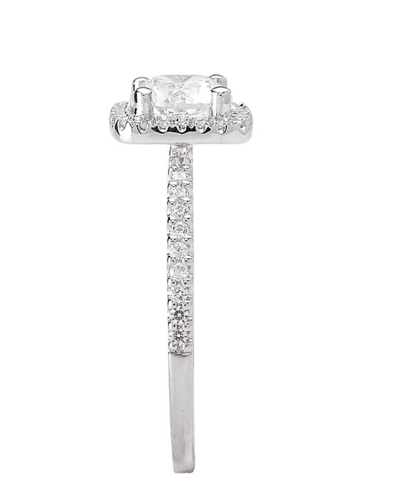 14K white gold diamond engagement ring semi-mounting