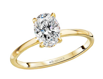 14K yellow gold Romance Diamond Hidden Halo Engagement Ring