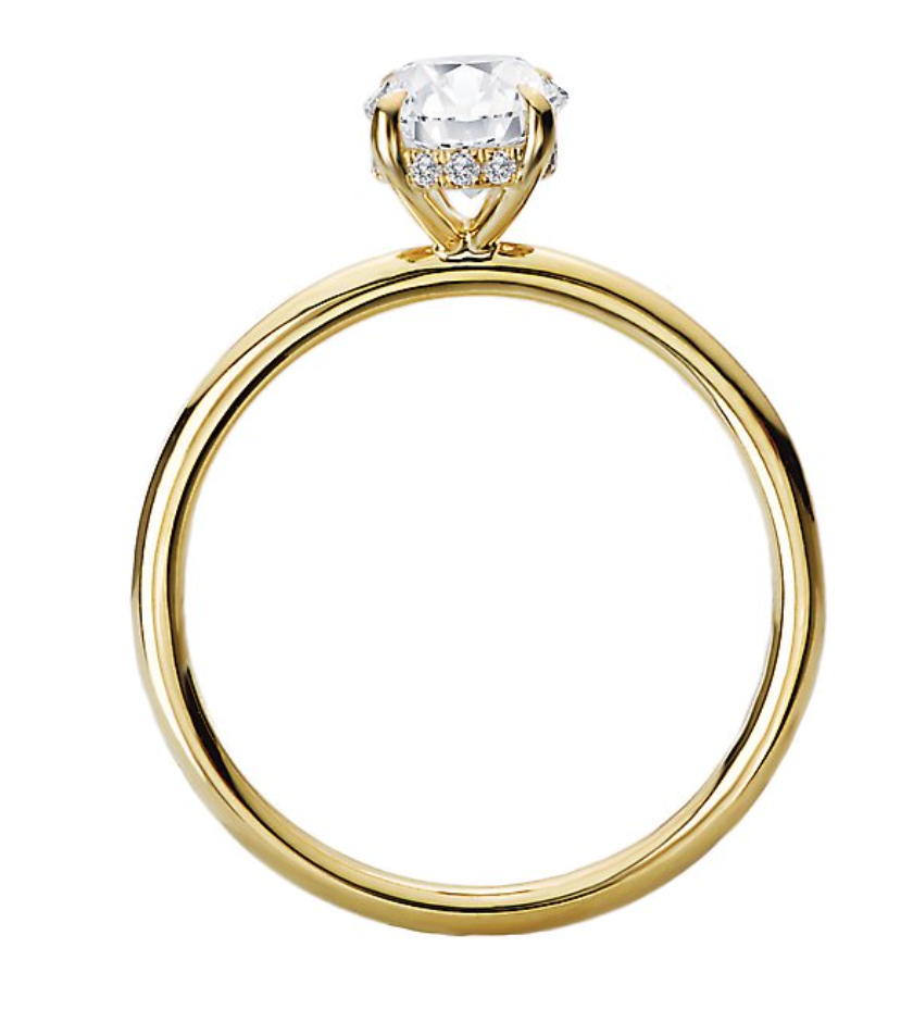 14K yellow gold Romance Diamond Hidden Halo Engagement Ring