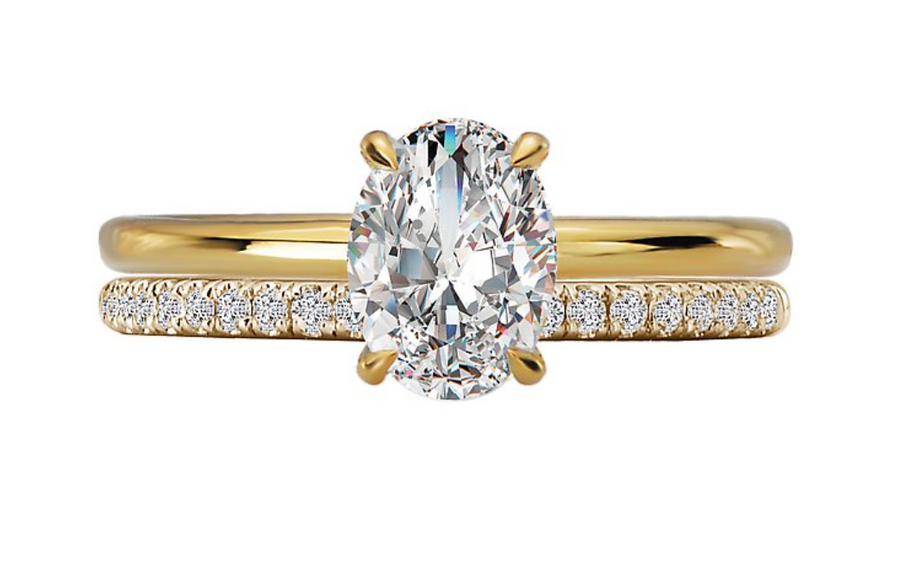 14K yellow gold Romance Diamond Hidden Halo Engagement Ring