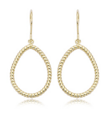 14ky small pearshape Twist with Hook earrings