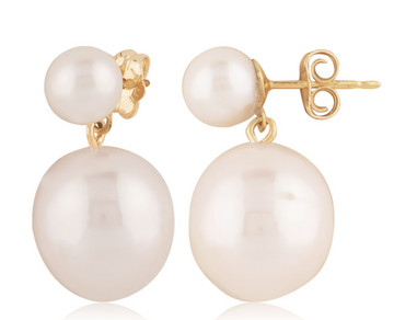 14ky white pearl Baroque Drop earrings