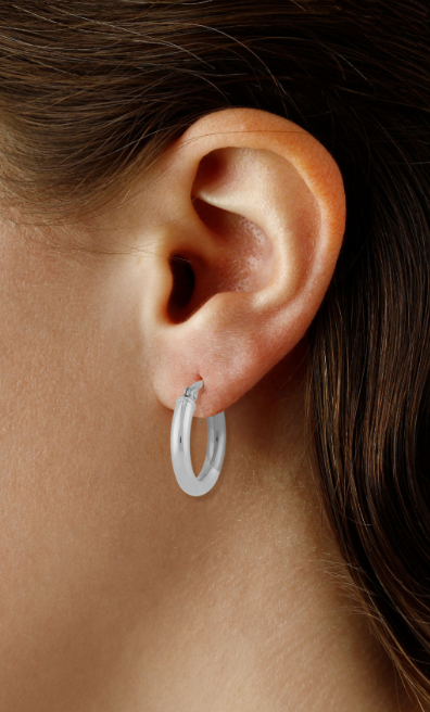 14kw small tube hoop earring, 2.5x15mm earrings