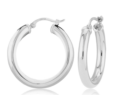 Sterling Silver 3 x 20mm tube hoop earrings
