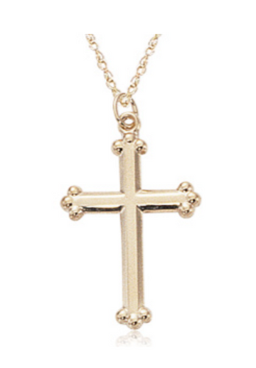 14K yellow gold fancy cross pendant