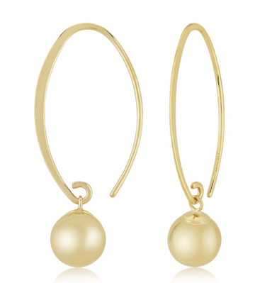 14kyg Small Simple Sweep 8mm Ball earrings