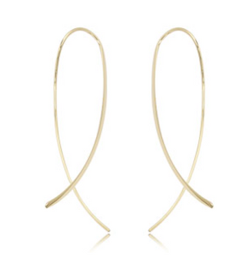 14ky Cross over Sweep earrings