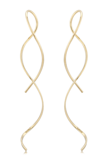 14kyg Wire Swirl Threader Earrings