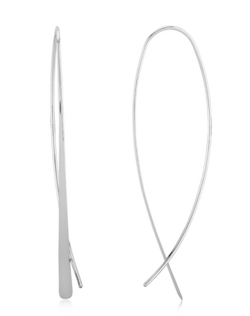 Sterling silver Tapered Tear Drop wire earrings