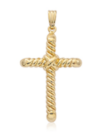 14ky small Swirl Cross pendant
