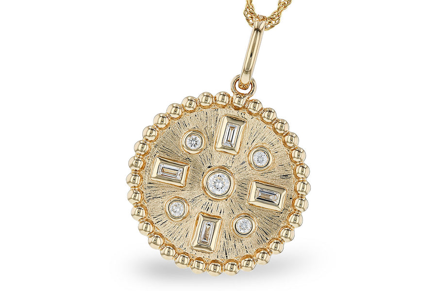 14K yellow gold diamond pendant