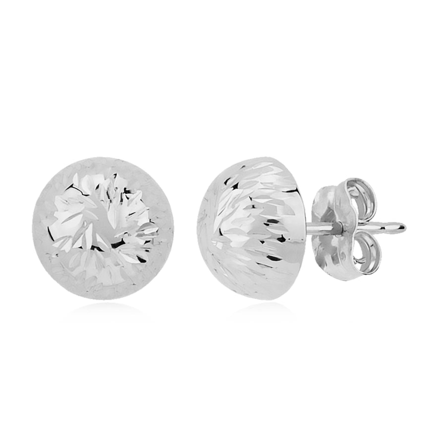 14kw 8MM Brite Cut Button style earrings